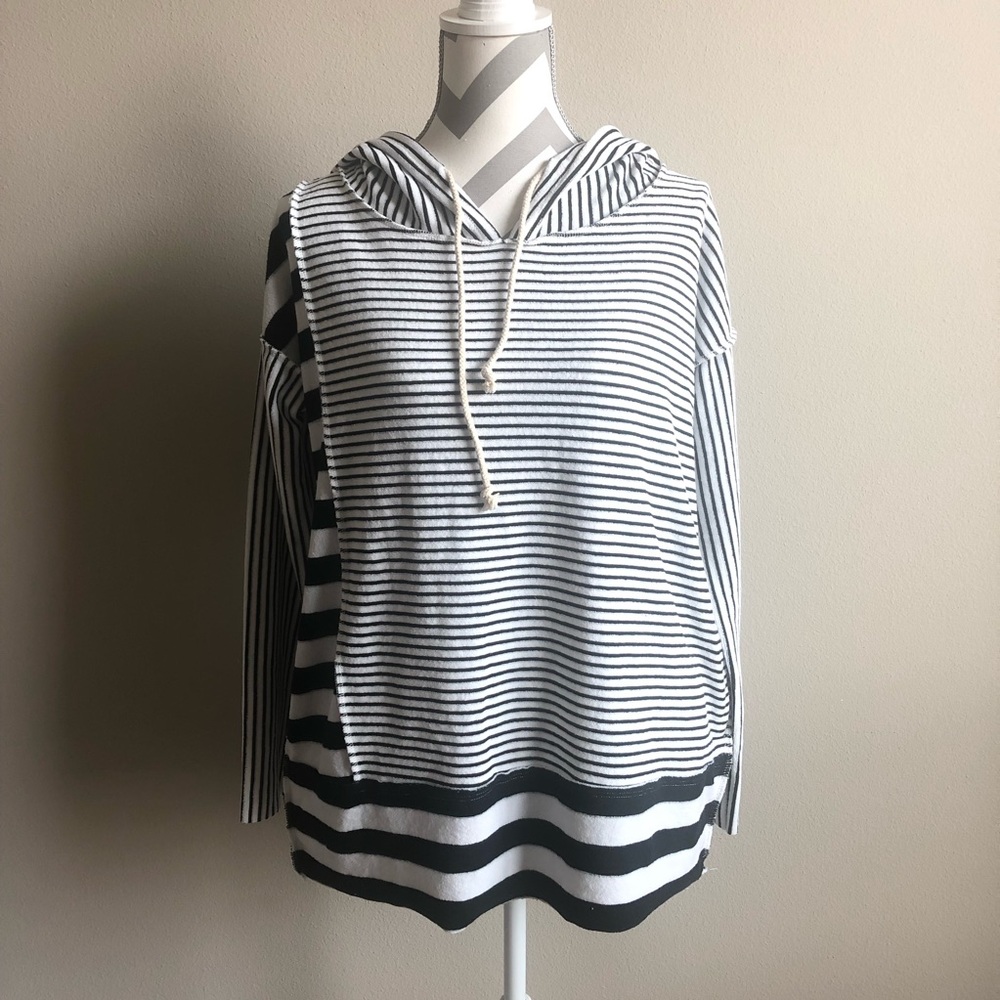 Anthropologie Mystree Striped Hoodie S NWT
